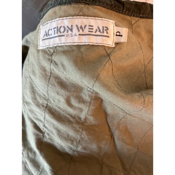 Action Wear USA Quilted Button Up Jacket Olive Green Sz SP - Picture 6 of 9